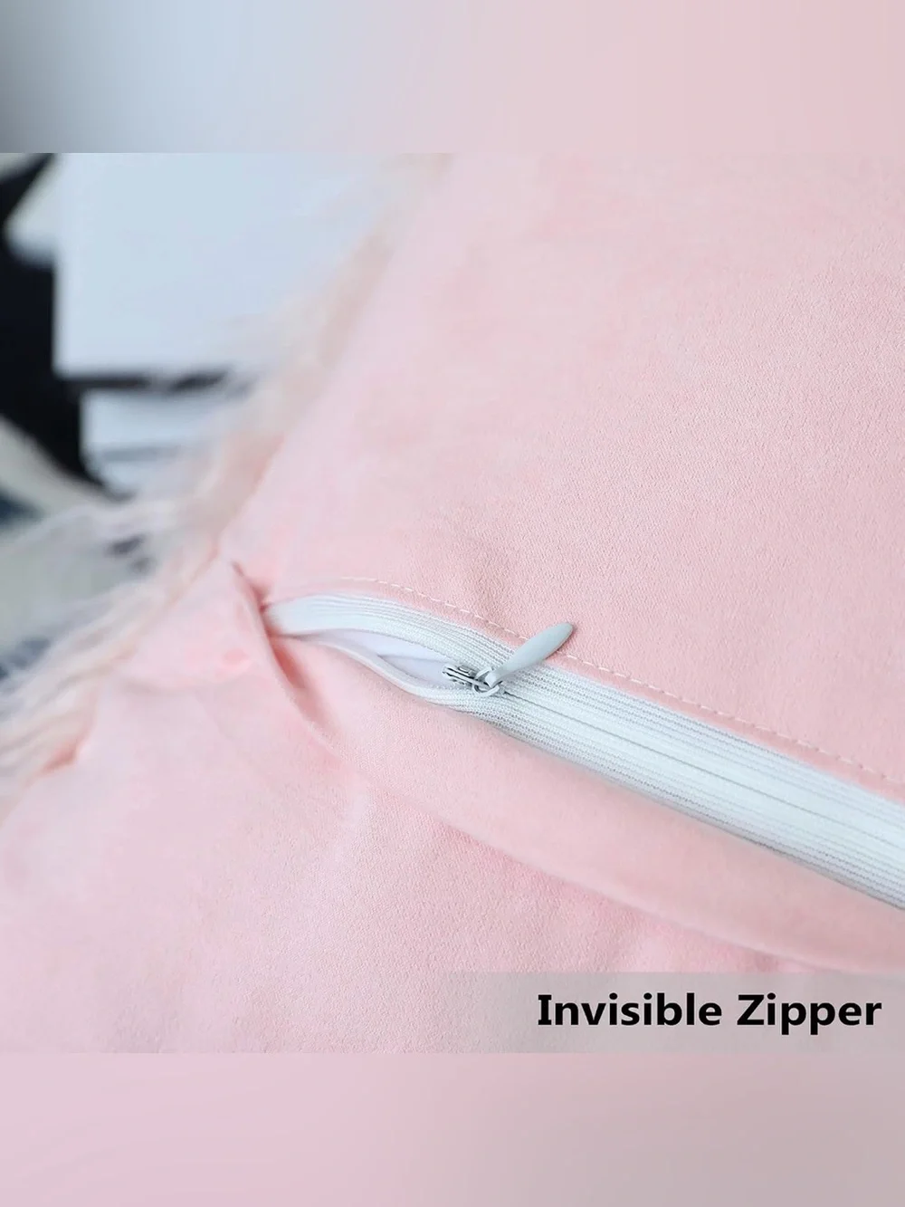 Set of 2 Home Brilliant Pink Pillow Covers 24x24 Faux Fur Euro Sham Large Square